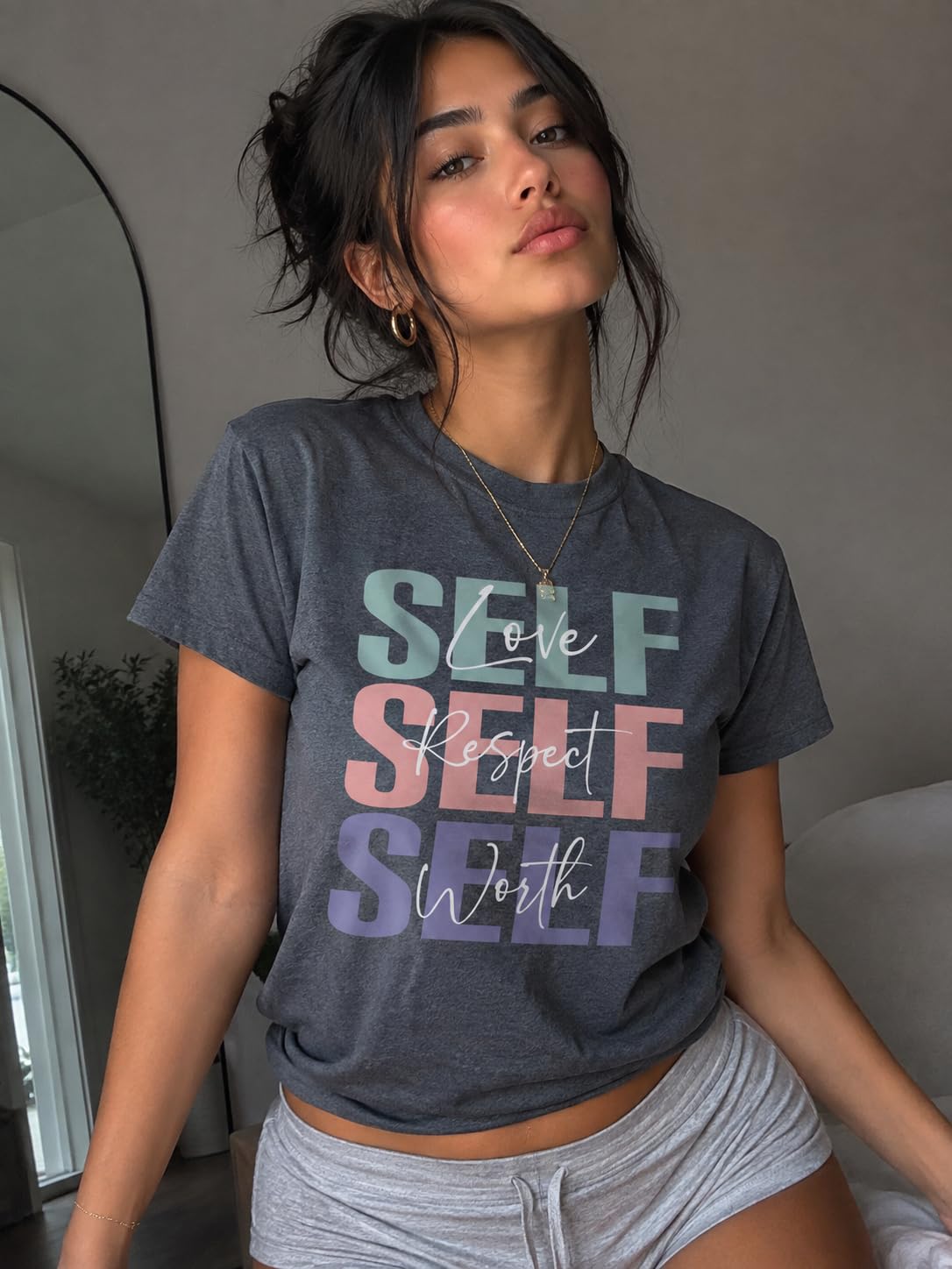 Women's Graphic T-Shirt Casual Short Sleeve Inspirational Tee