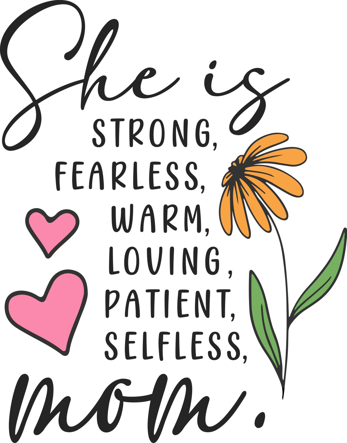 She is Mom Floral T-Shirt, Women's Casual Wear