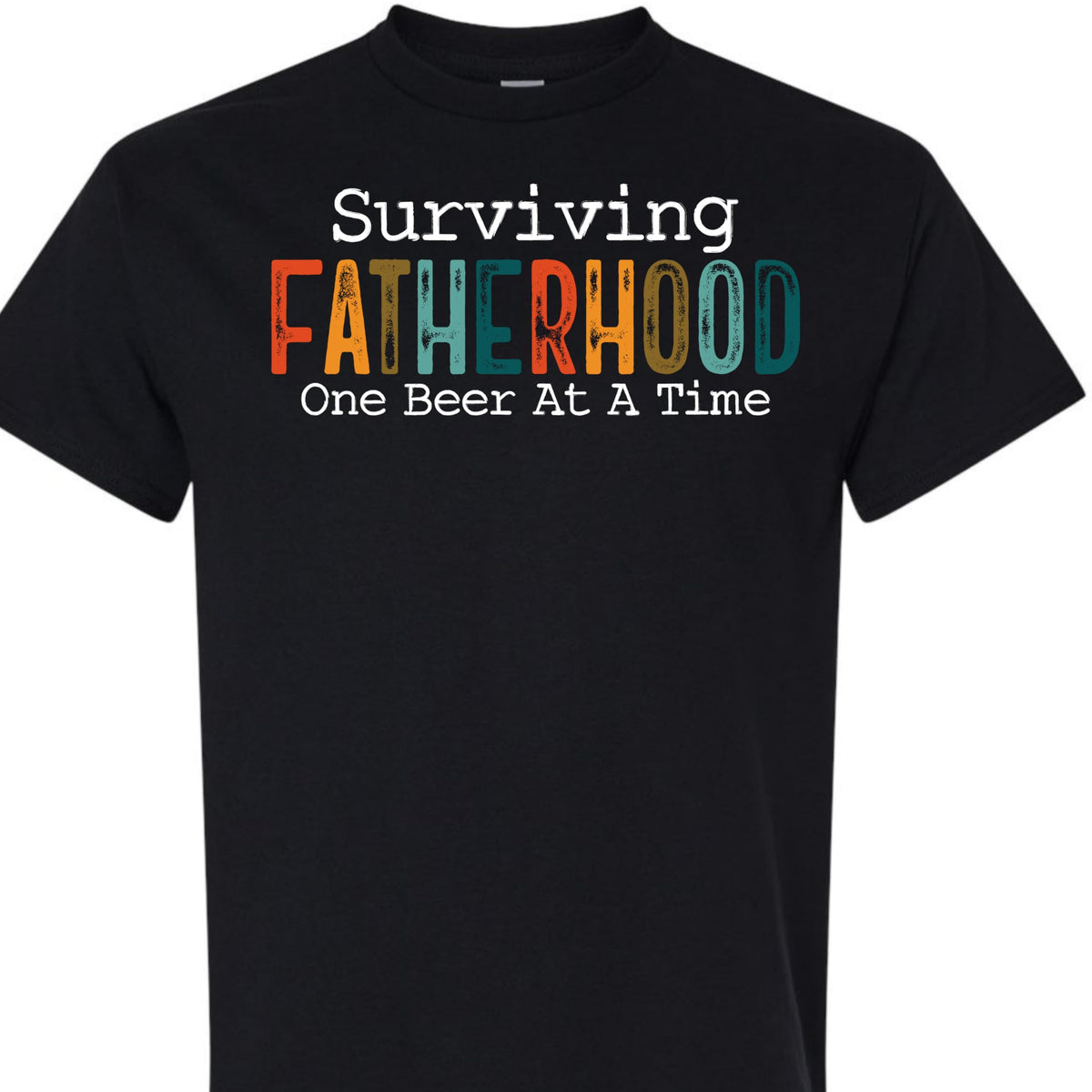 Surviving Fatherhood Funny Dad Beer Graphic Tee, Retro Father's Day T-Shirt, Gift for Dads, Husband, Grandpa