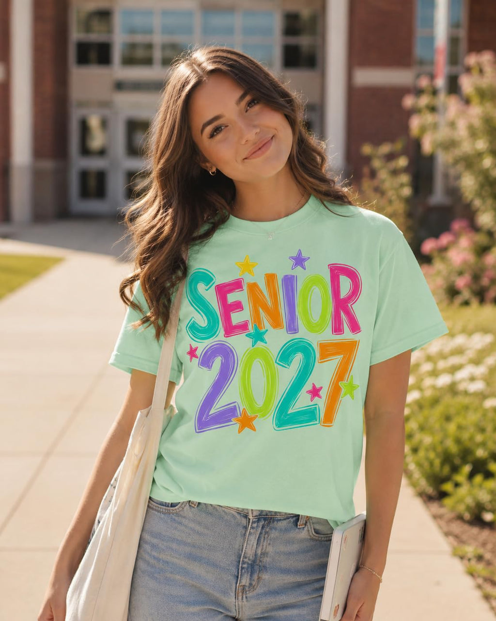 Senior 2027 Class of 2027 Colorful Graduation Graphic T-Shirt