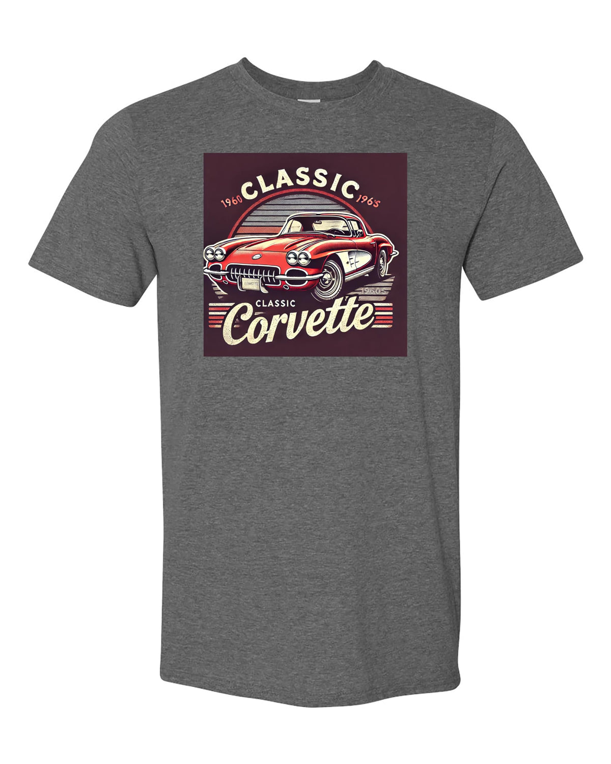 Vintage Corvette Graphic T-Shirt, Retro 1960s Red Corvette Design, Classic Car Enthusiast Tee