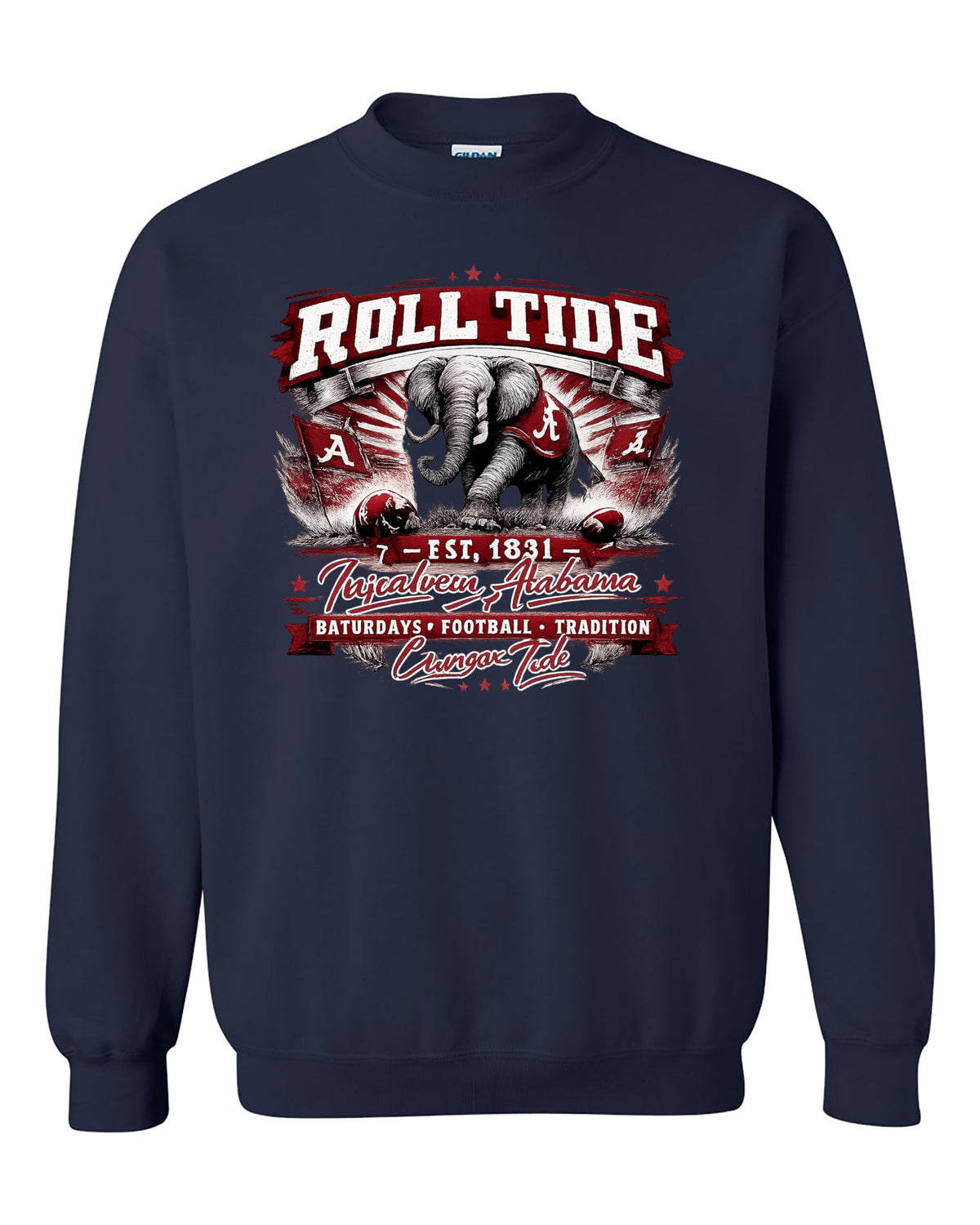 World and Space Roll Tide Game Day Sweatshirt, Vintage College Football Crewneck Pullover
