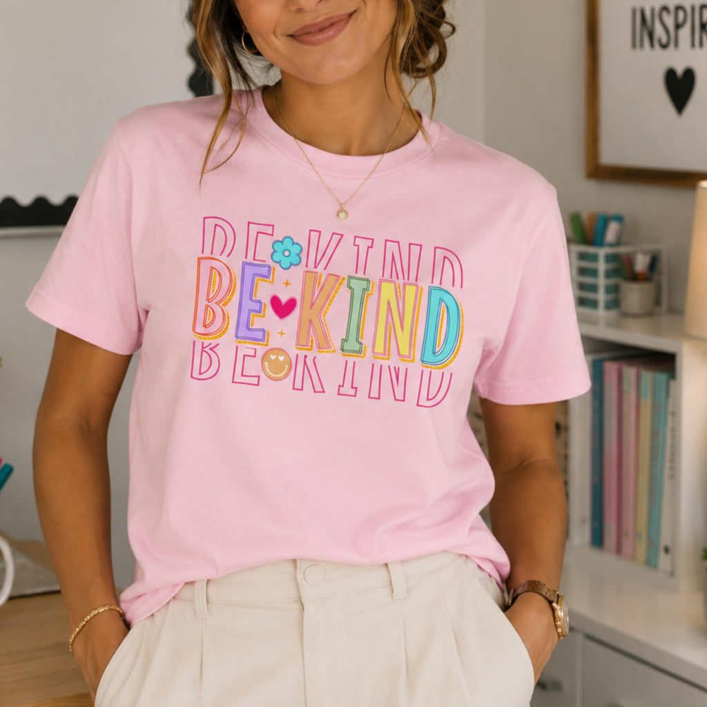 Be Kind Shirt for Women Men, Retro Kindness Graphic Tee, Inspirational Positive Quote, Positiveness
