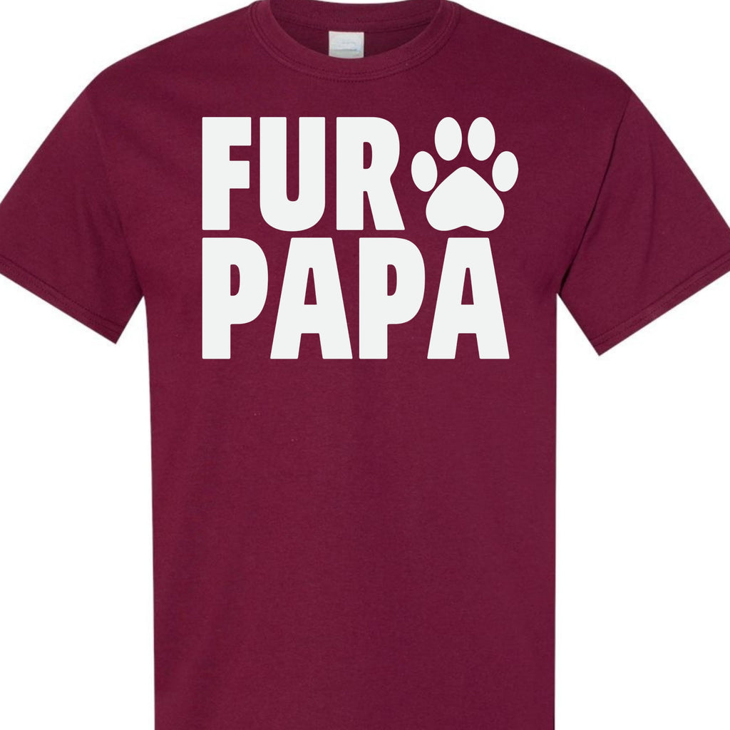 Fur Papa Funny Dog Dad T-Shirt for Men, Cute Paw Graphic Tee, Gift for Dog Lovers