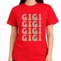 Gigi T-Shirt for Women, Cute Grandma Graphic Tee, Colorful Stacked Design, Casual Soft for Gigi