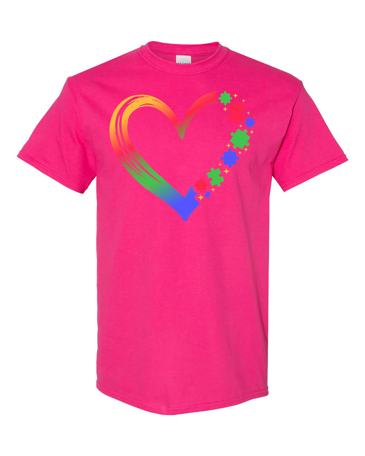 World and Space Autism Awareness Heart Mom T-Shirt, Puzzle Design Support Tee Shirt