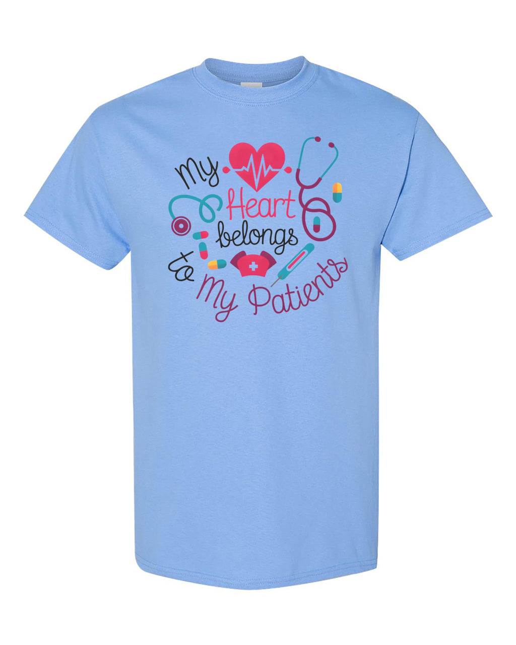 World and Space My Heart Belongs to My Patients T-Shirt – Nurse & Healthcare Worker Appreciation Gift – Medical Themed