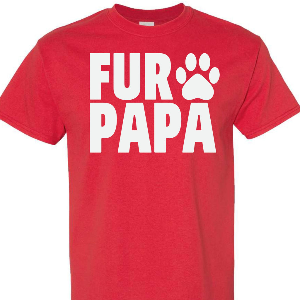 Fur Papa Funny Dog Dad T-Shirt for Men, Cute Paw Graphic Tee, Gift for Dog Lovers