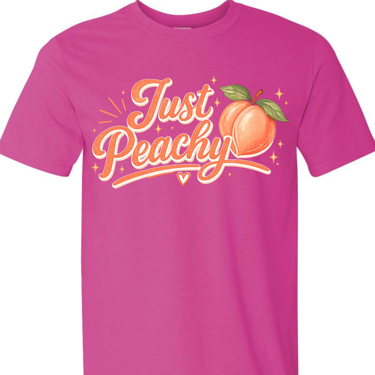 Just Peachy Shirt for Women, Cute Peach Graphic Tee, Aesthetic Summer Fruit T-Shirt, Funny Positive Vibe, Trendy Top