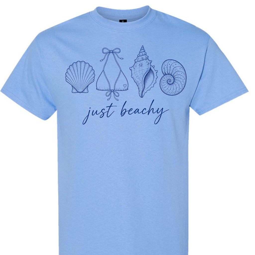 Just Beachy Graphic T-Shirt for Women, Coastal Summer Tee