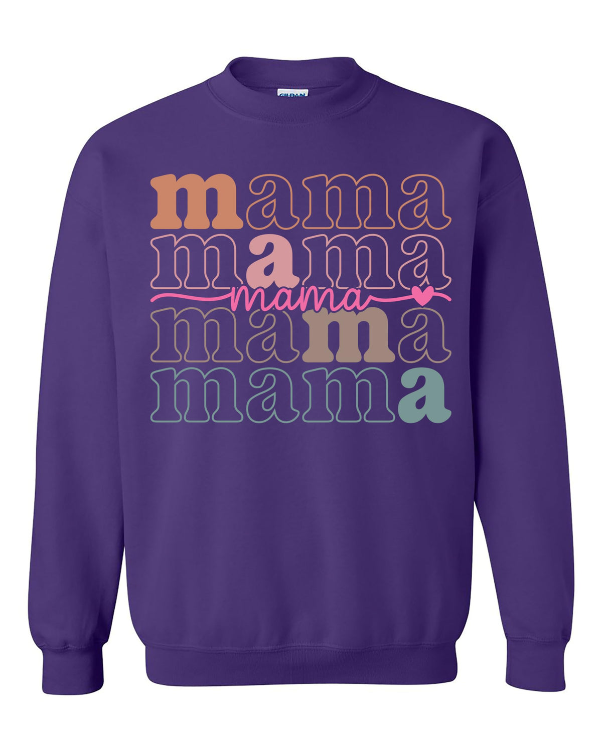 World and Space Mama Rainbow Text Sweatshirt for Women Cute Retro Mom Crewneck Pullover Cozy Graphic Top