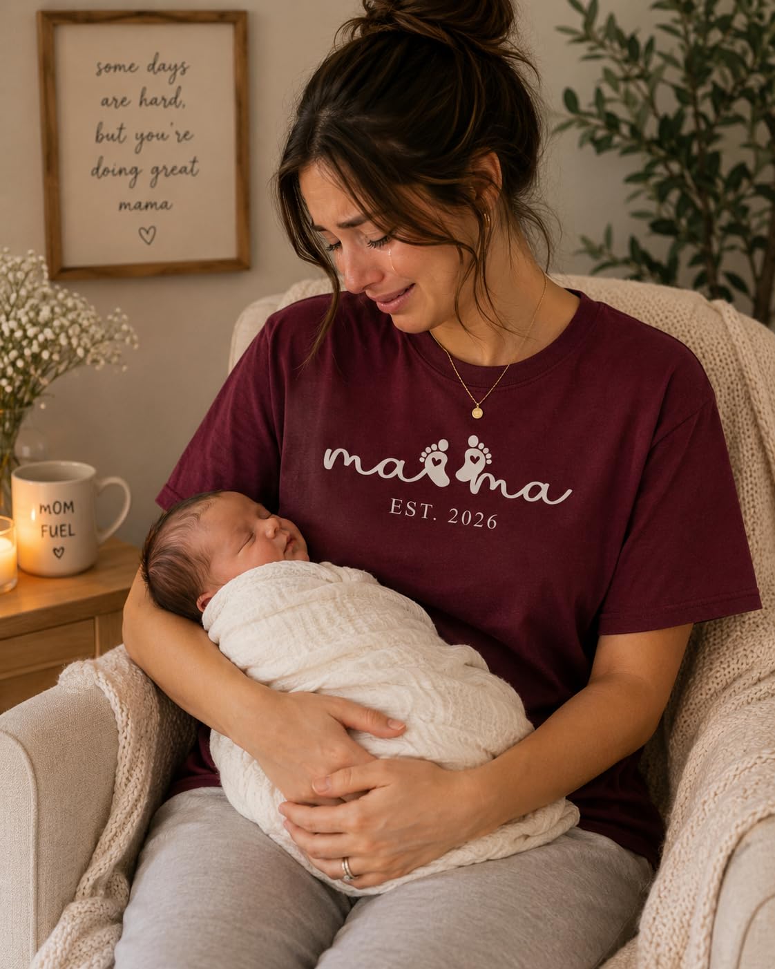 Mama Graphic Tee for Women, Cute Minimalist Mom Shirt, for New Mom