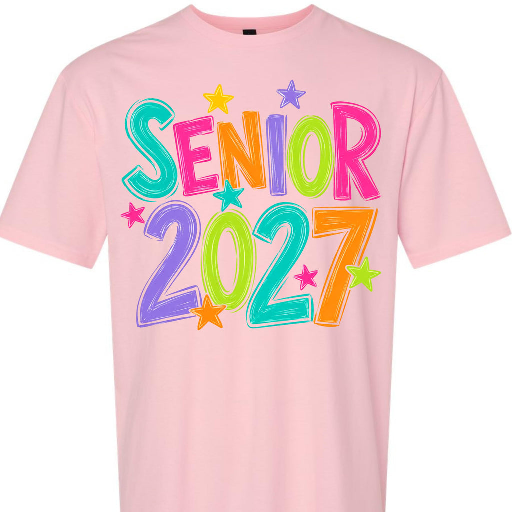 Senior 2027 Class of 2027 Colorful Graduation Graphic T-Shirt