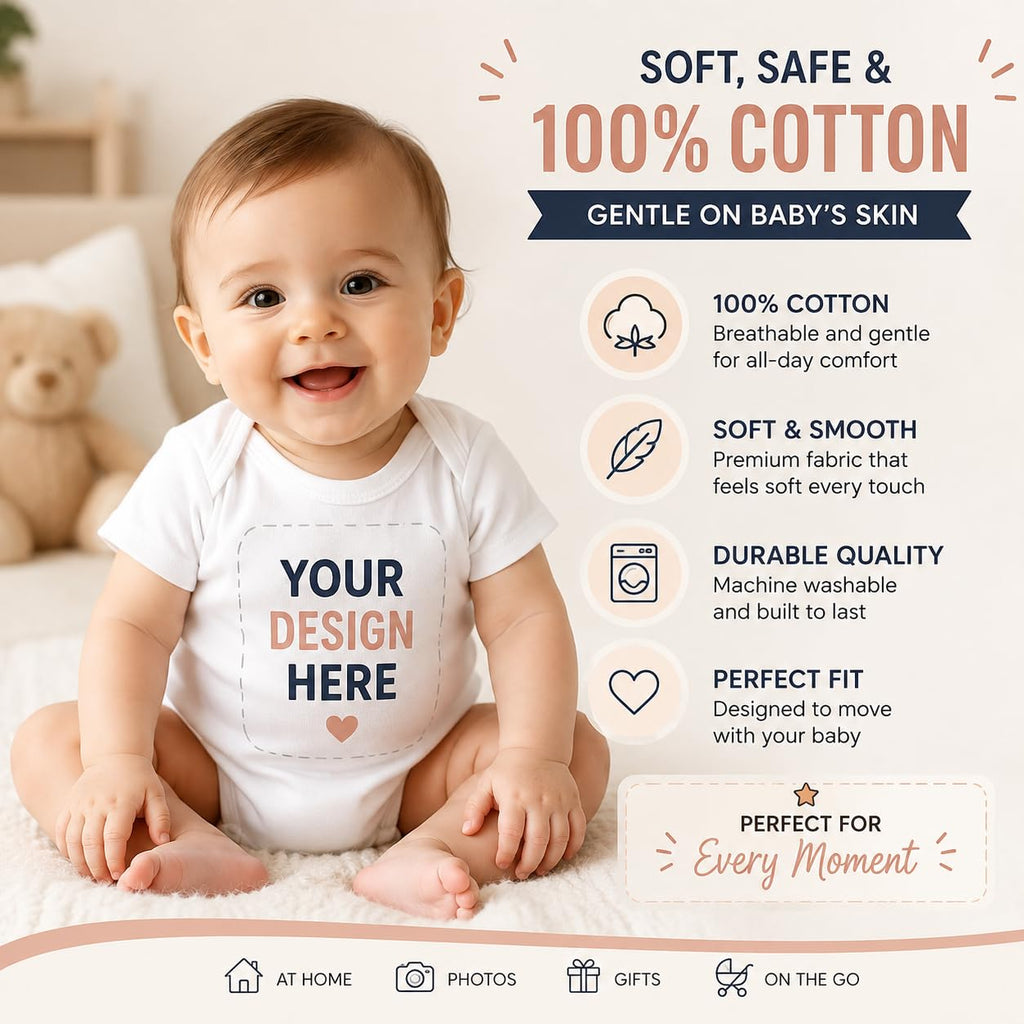 World and Space Custom Personalized Baby Bodysuit for Boys & Girls