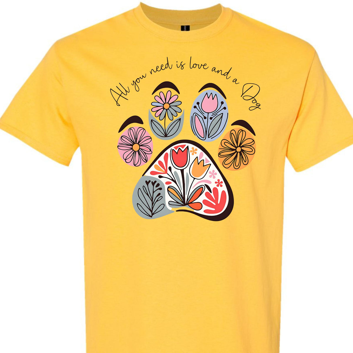 Dog Mom Shirt for Women, Cute Floral Paw Print Graphic Tee, Aesthetic Dog Lover T-Shirt, Casual Pet Mom Gift