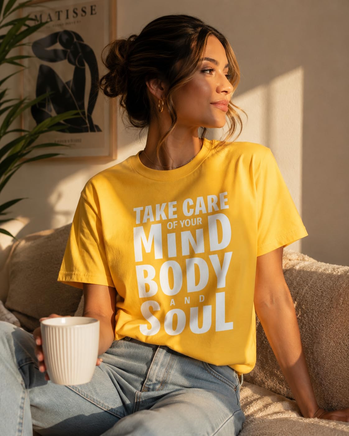 Take Care of Your Mind Body and Soul Graphic Tee, Inspirational Mental Health T-Shirt for Women, Men, Teens