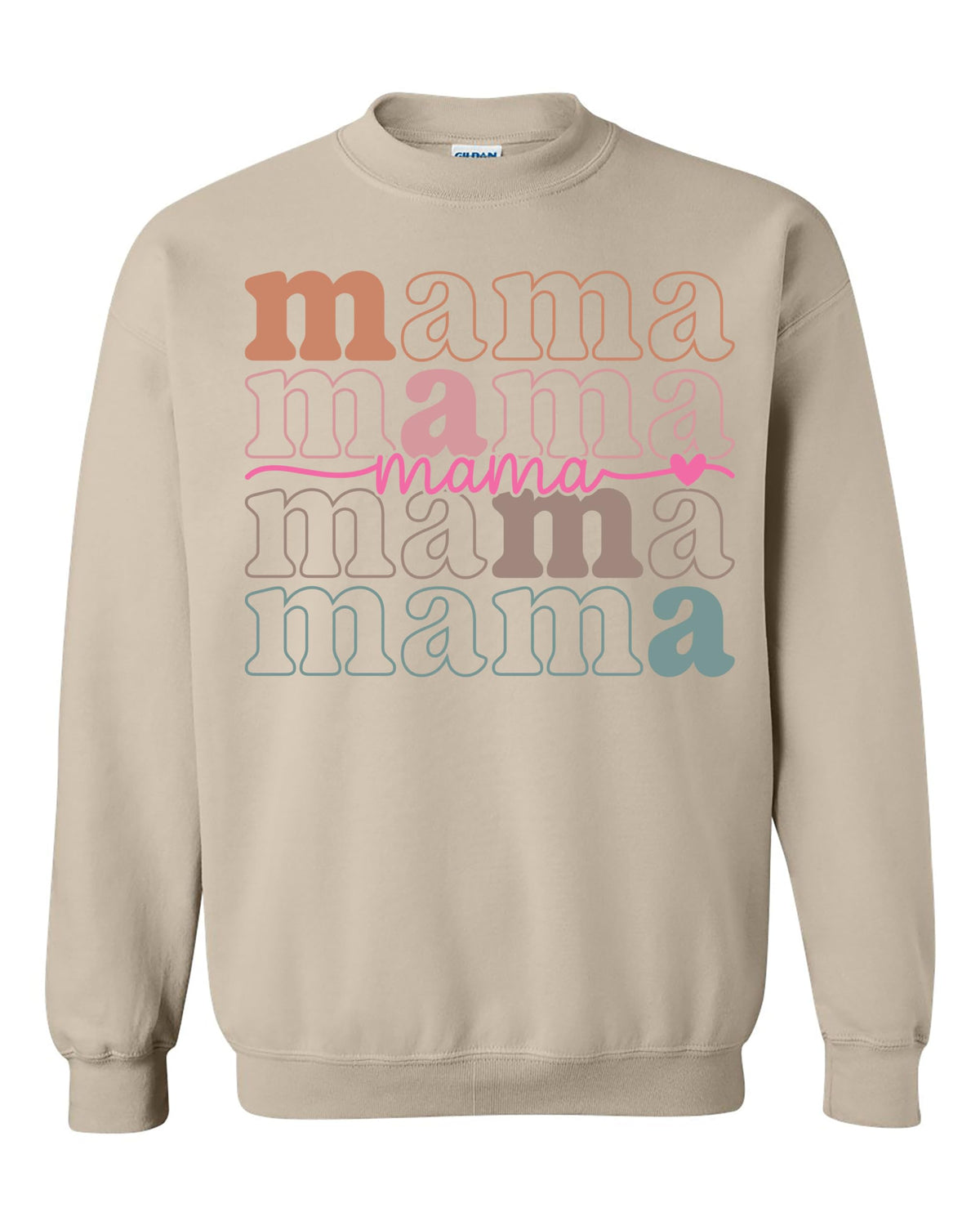 World and Space Mama Rainbow Text Sweatshirt for Women Cute Retro Mom Crewneck Pullover Cozy Graphic Top