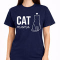 Cat Mama T-Shirt for Women, Cute Cat Lover Graphic Tee, Minimalist Pet Shirt, Casual Soft Cotton Top
