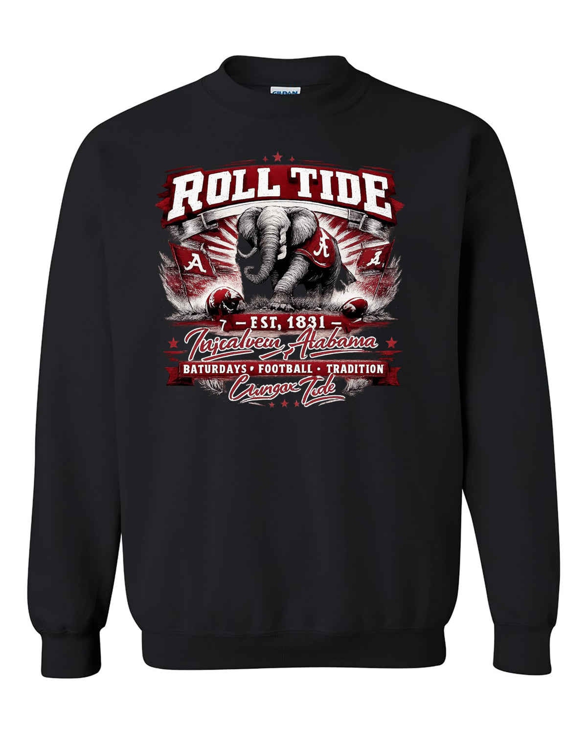 World and Space Roll Tide Game Day Sweatshirt, Vintage College Football Crewneck Pullover