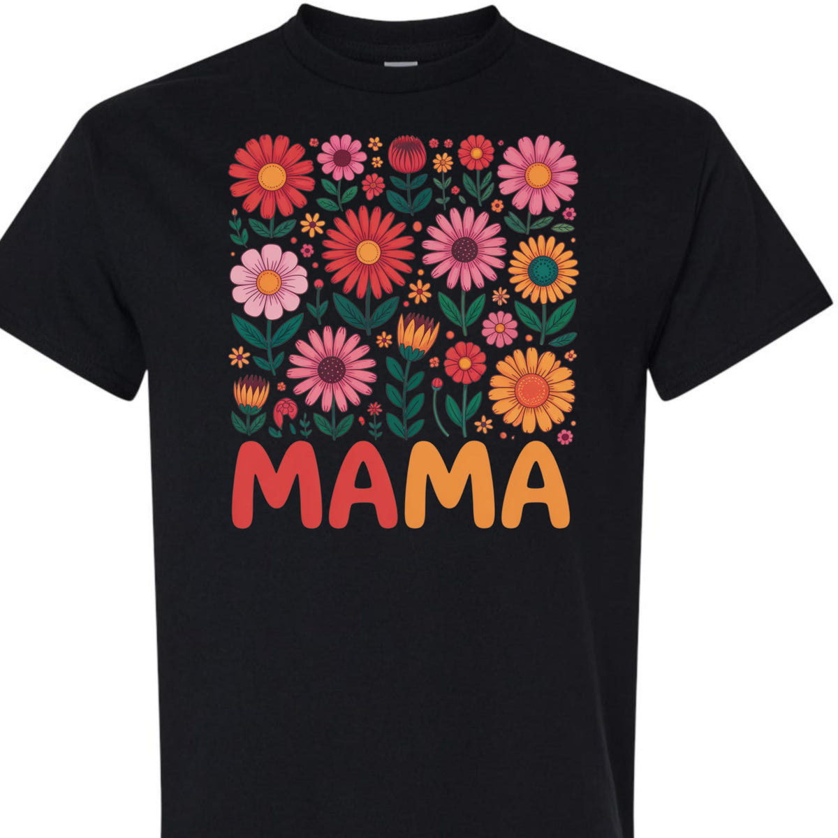 Mama Flower Shirt for Women, Cute Floral Graphic Tee, Retro Wildflower T-Shirt