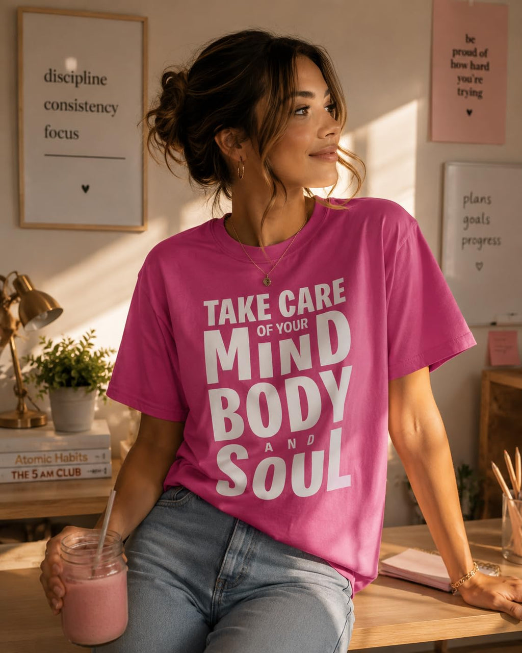 Take Care of Your Mind Body and Soul Graphic Tee, Inspirational Mental Health T-Shirt for Women, Men, Teens