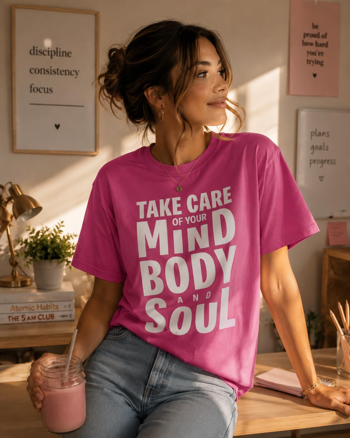 Take Care of Your Mind Body and Soul Graphic Tee, Inspirational Mental Health T-Shirt for Women, Men, Teens