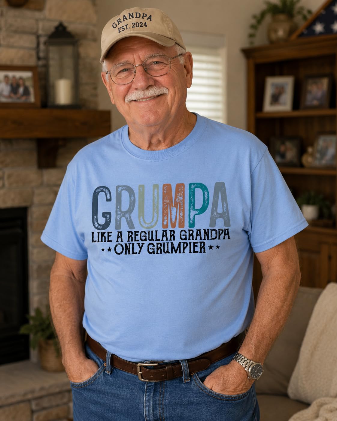 Grumpa Like a Regular Grandpa Only Grumpier Graphic T-Shirt