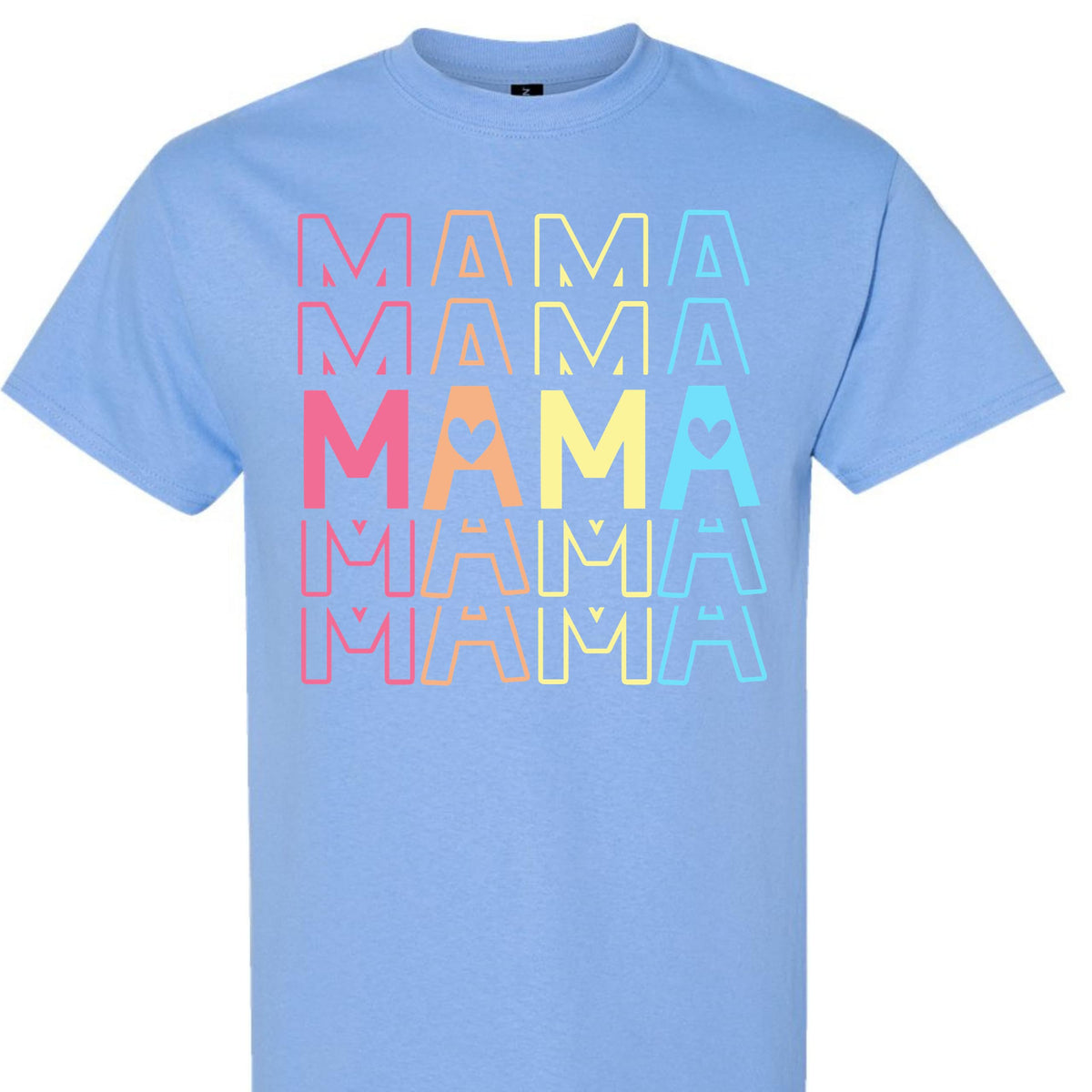 Mama Graphic T-Shirt with Pastel Heart for Women