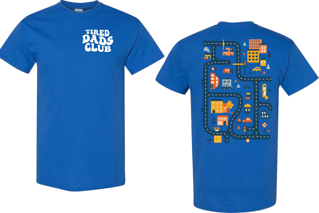 Tired Dads Club Shirt, Play Cars On Dad's Back Mat Road Car Race Track Shirt, Gift for Father