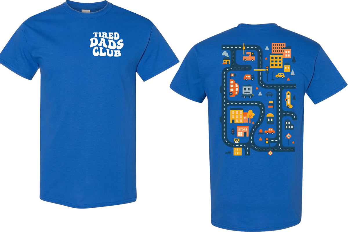 Tired Dads Club Shirt, Play Cars On Dad's Back Mat Road Car Race Track Shirt, Gift for Father