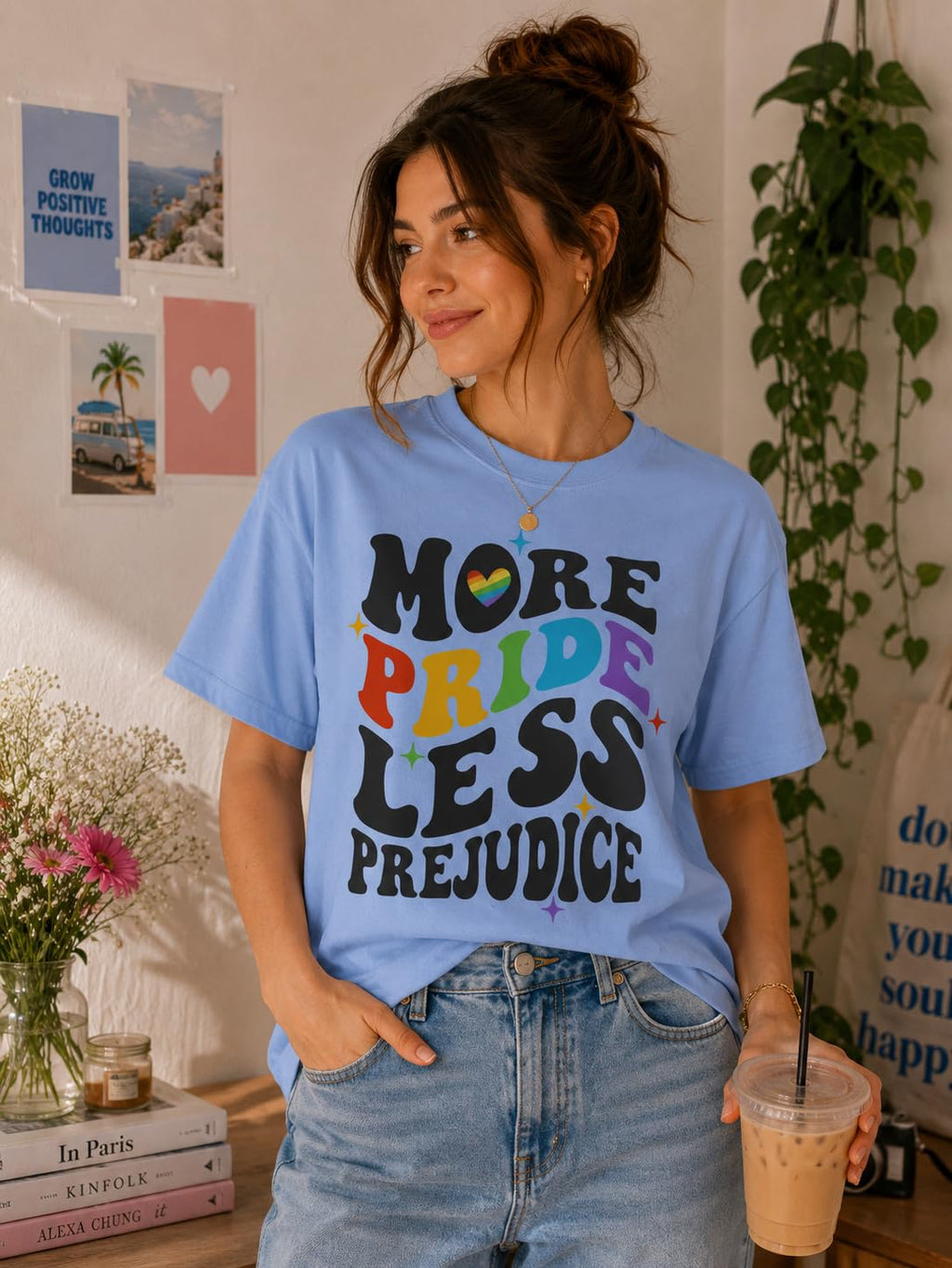 Pride Month Rainbow Graphic Tee, Colorful LGBT Pride T-Shirt