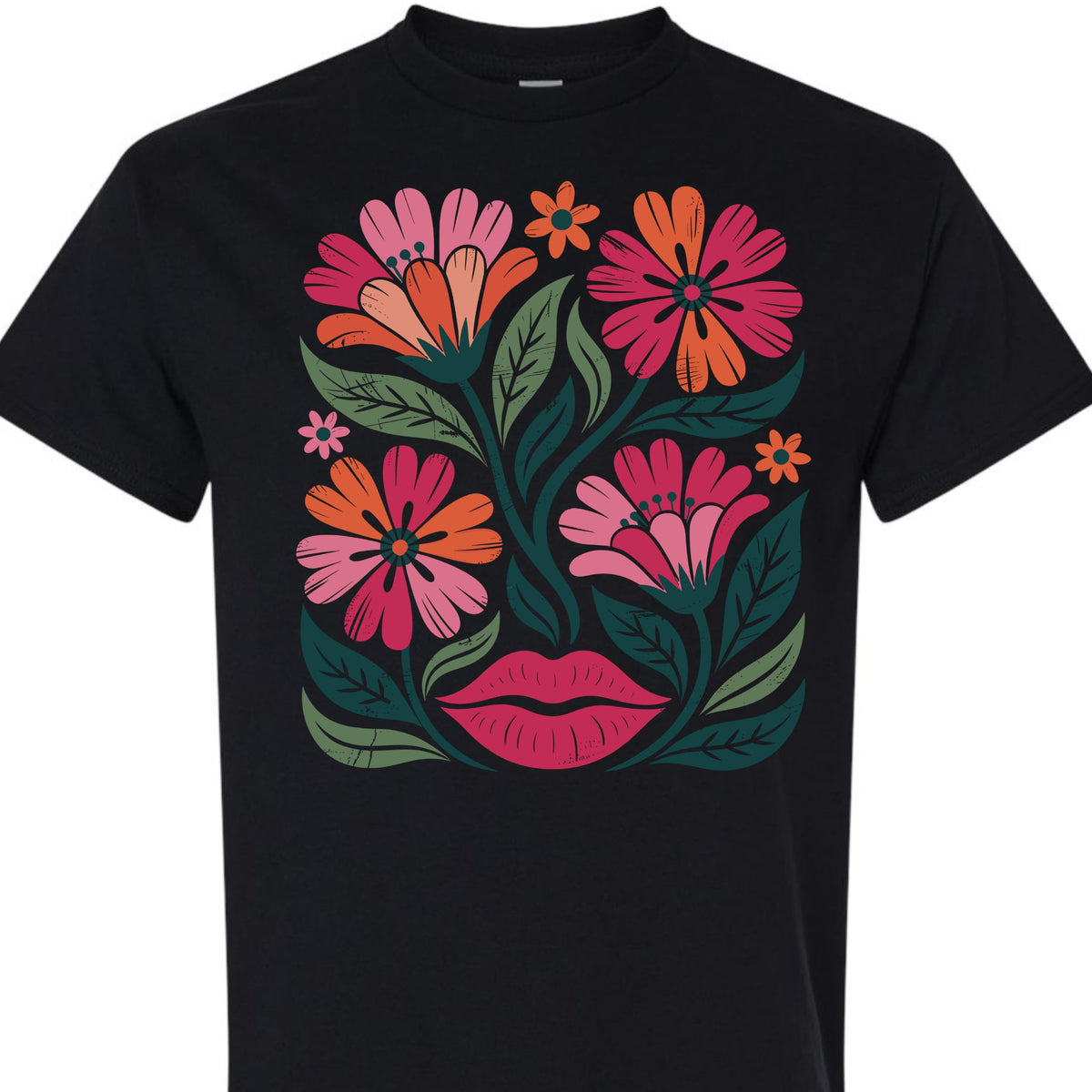Women's Floral Graphic Tee Colorful Flower Design T-Shirt