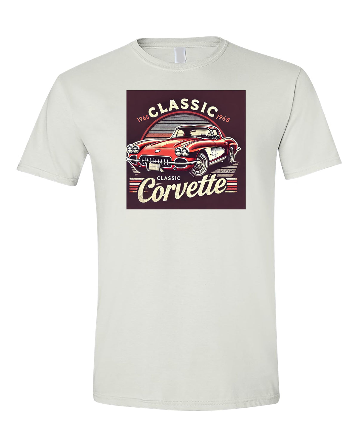 Vintage Corvette Graphic T-Shirt, Retro 1960s Red Corvette Design, Classic Car Enthusiast Tee