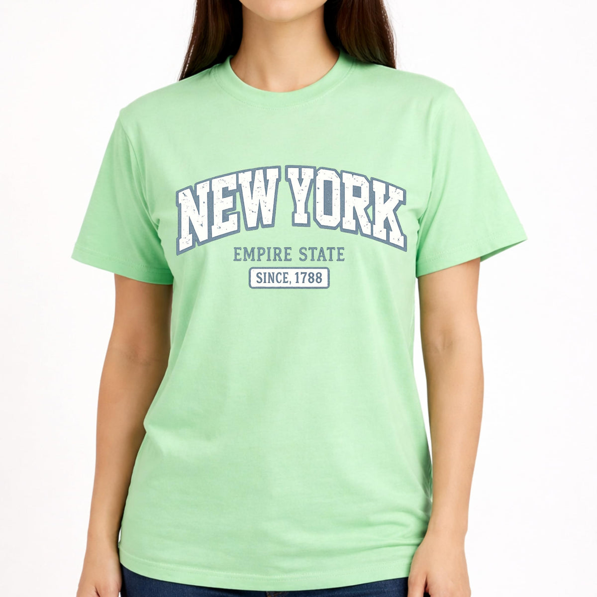 New York Empire State 1788 Women's Graphic Tee, Premium Soft Cotton, Vintage NYC Street Style, Lightweight Casual Summer Top