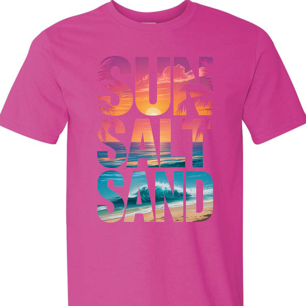 Sun Salt Sand Graphic Tee for Women Beach Vacation T-Shirt
