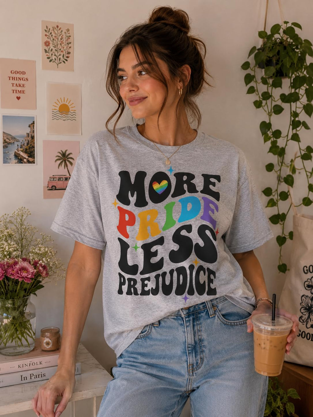 Pride Month Rainbow Graphic Tee, Colorful LGBT Pride T-Shirt