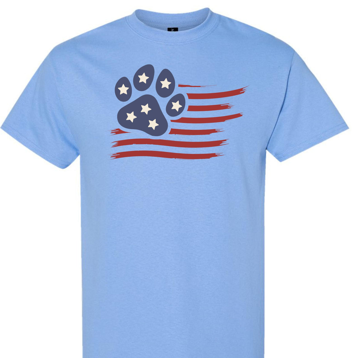 4th of July Dog Shirt for Men and Women, Patriotic American Flag Paw Print Tee