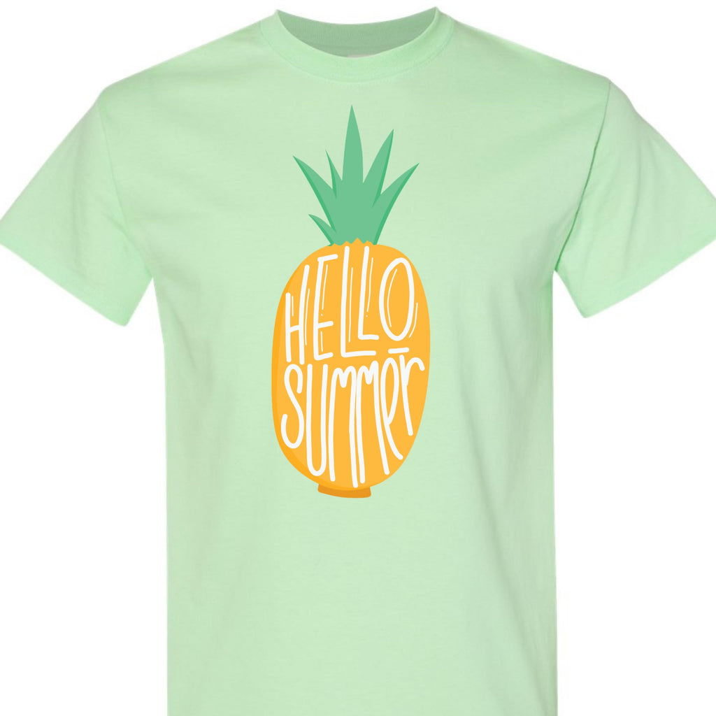 World and Space Summer Vacation Shirt, Cute Pineapple Graphic Tee, Tropical Beach Theme, Minimalist Style