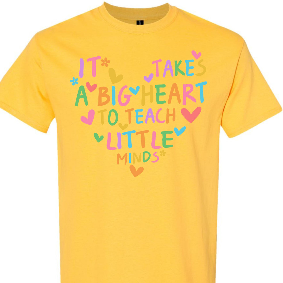 Preschool Teacher Graphic Tee, It Takes a Big Heart to Teach Little Minds, Cute Shirt for Women