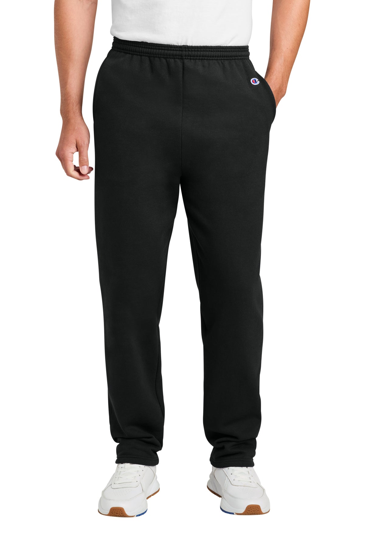 Champion P800 Black Powerblend Open Bottom Sweatpant