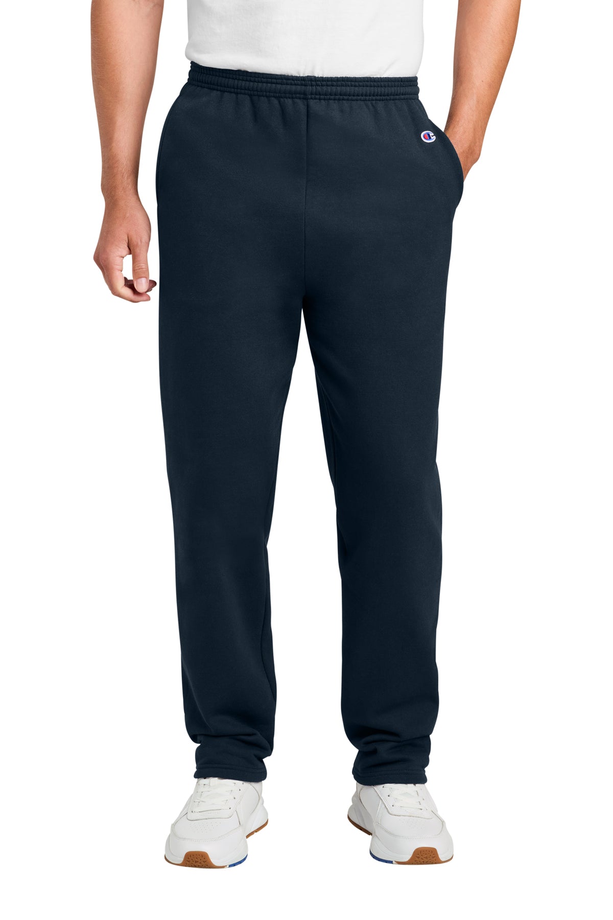 Champion P800 Navy Powerblend Open Bottom Sweatpant