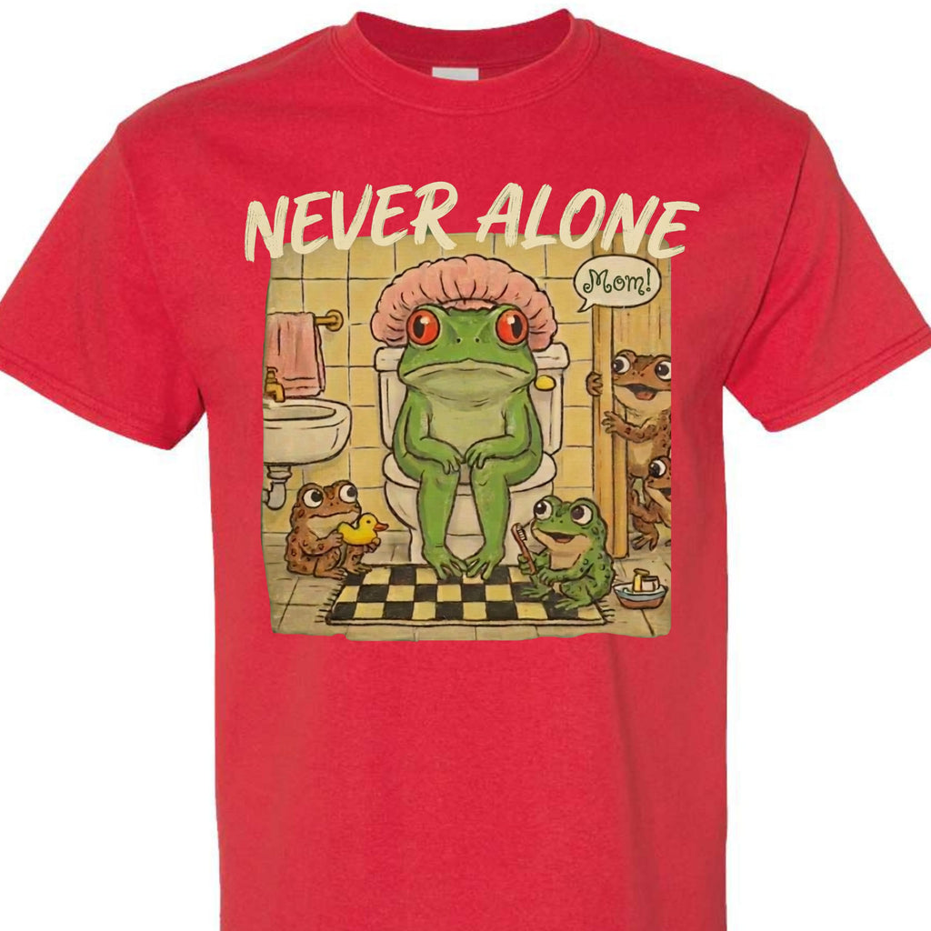 Never Alone Frog Mom Funny Graphic T-Shirt for Women