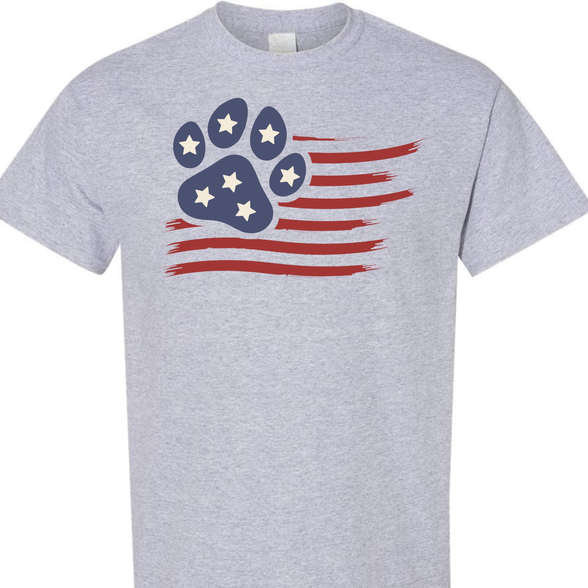 4th of July Dog Shirt for Men and Women, Patriotic American Flag Paw Print Tee