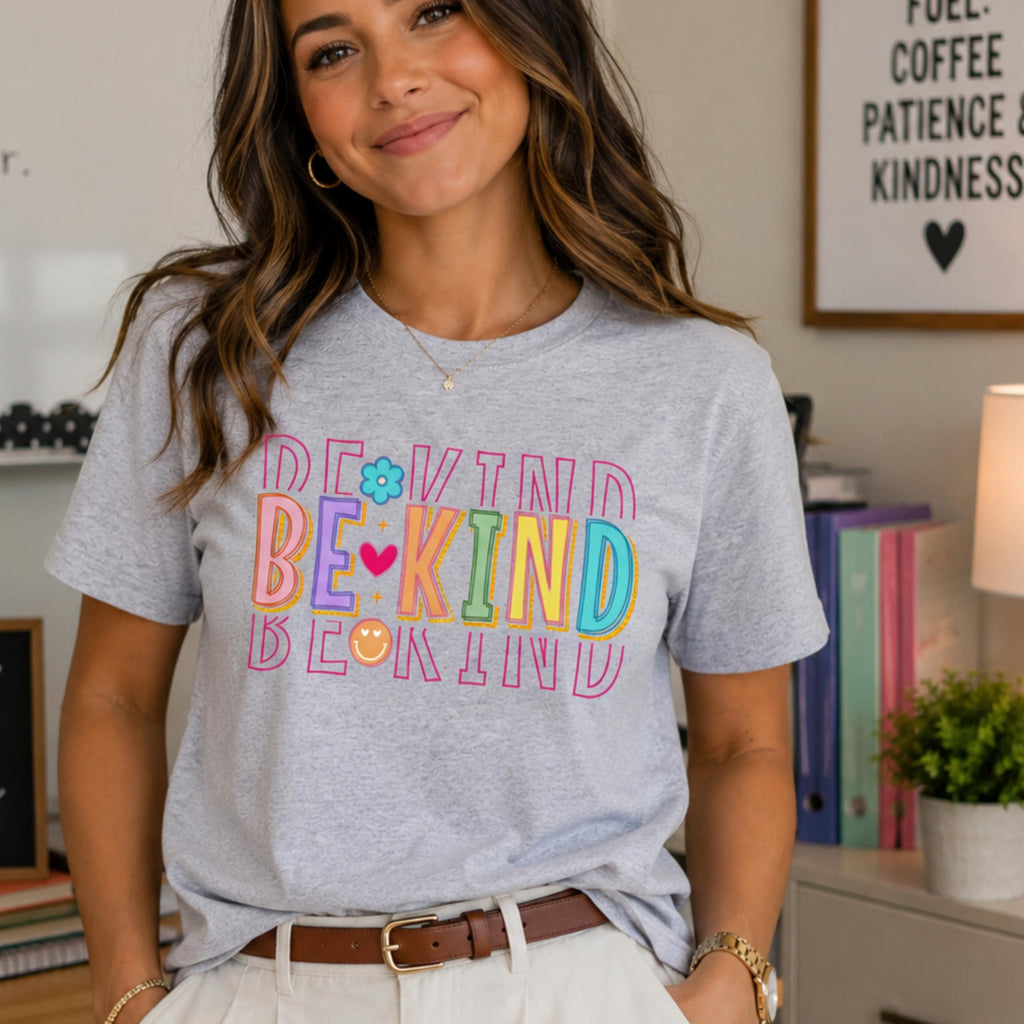 Be Kind Shirt for Women Men, Retro Kindness Graphic Tee, Inspirational Positive Quote, Positiveness
