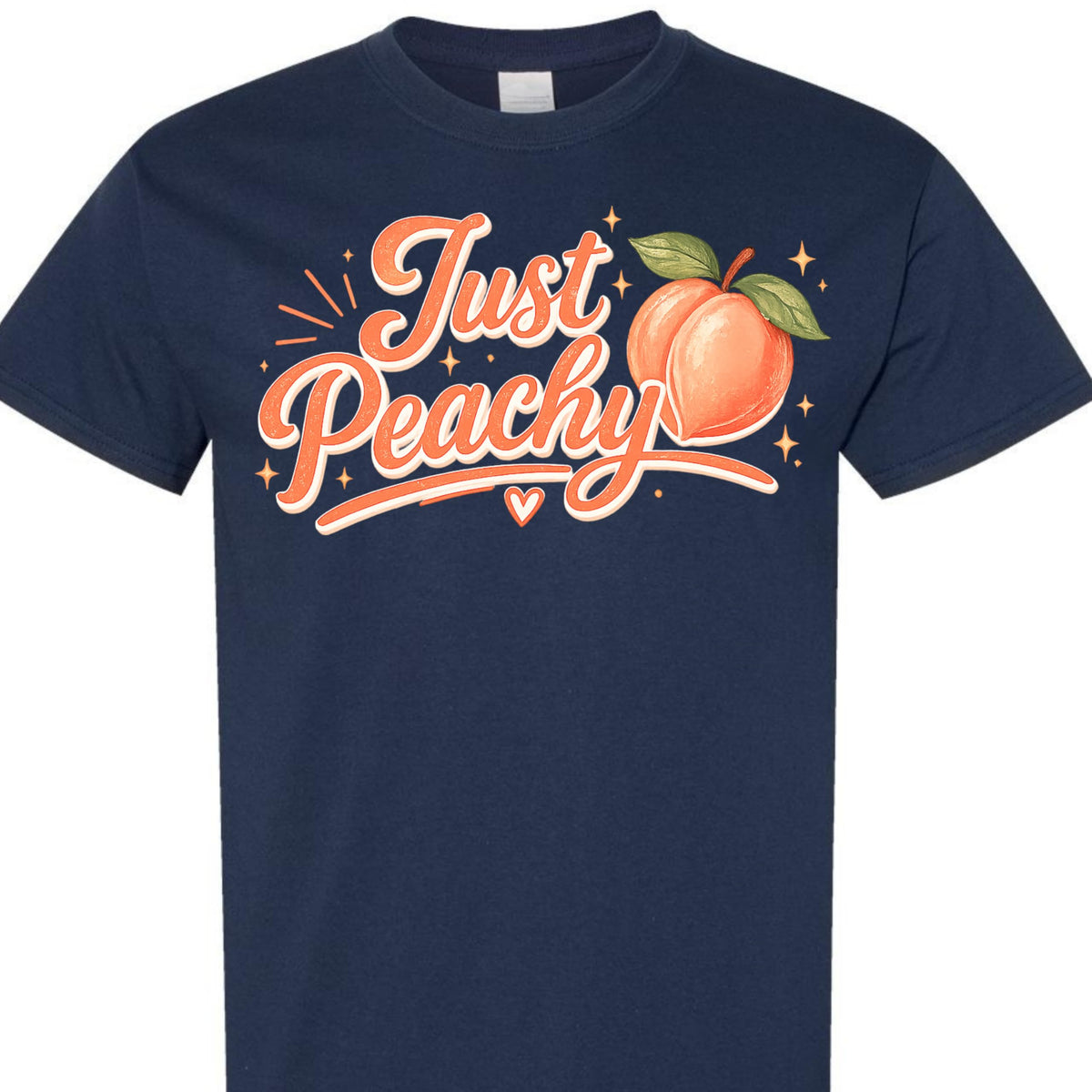Just Peachy Shirt for Women, Cute Peach Graphic Tee, Aesthetic Summer Fruit T-Shirt, Funny Positive Vibe, Trendy Top