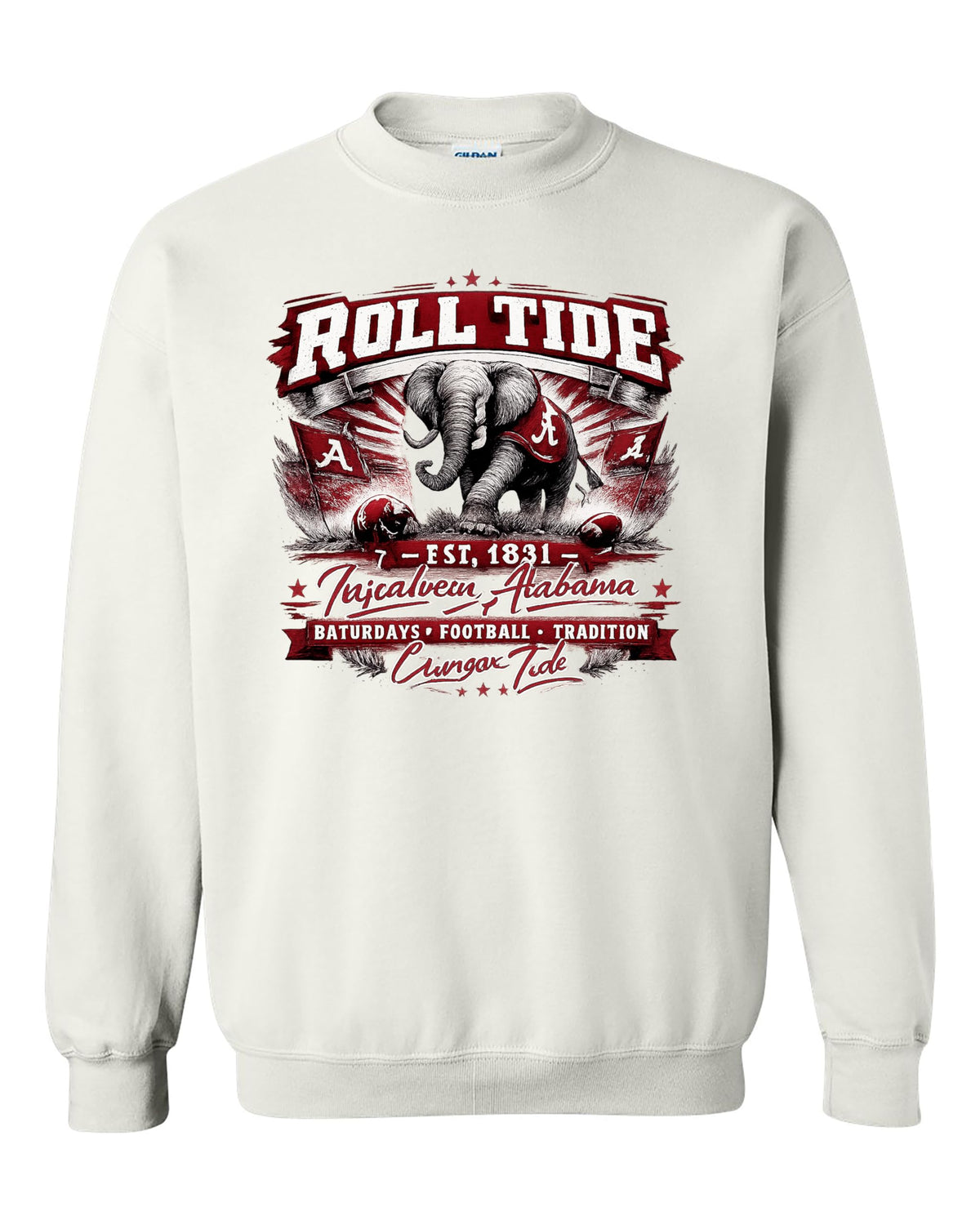 World and Space Roll Tide Game Day Sweatshirt, Vintage College Football Crewneck Pullover
