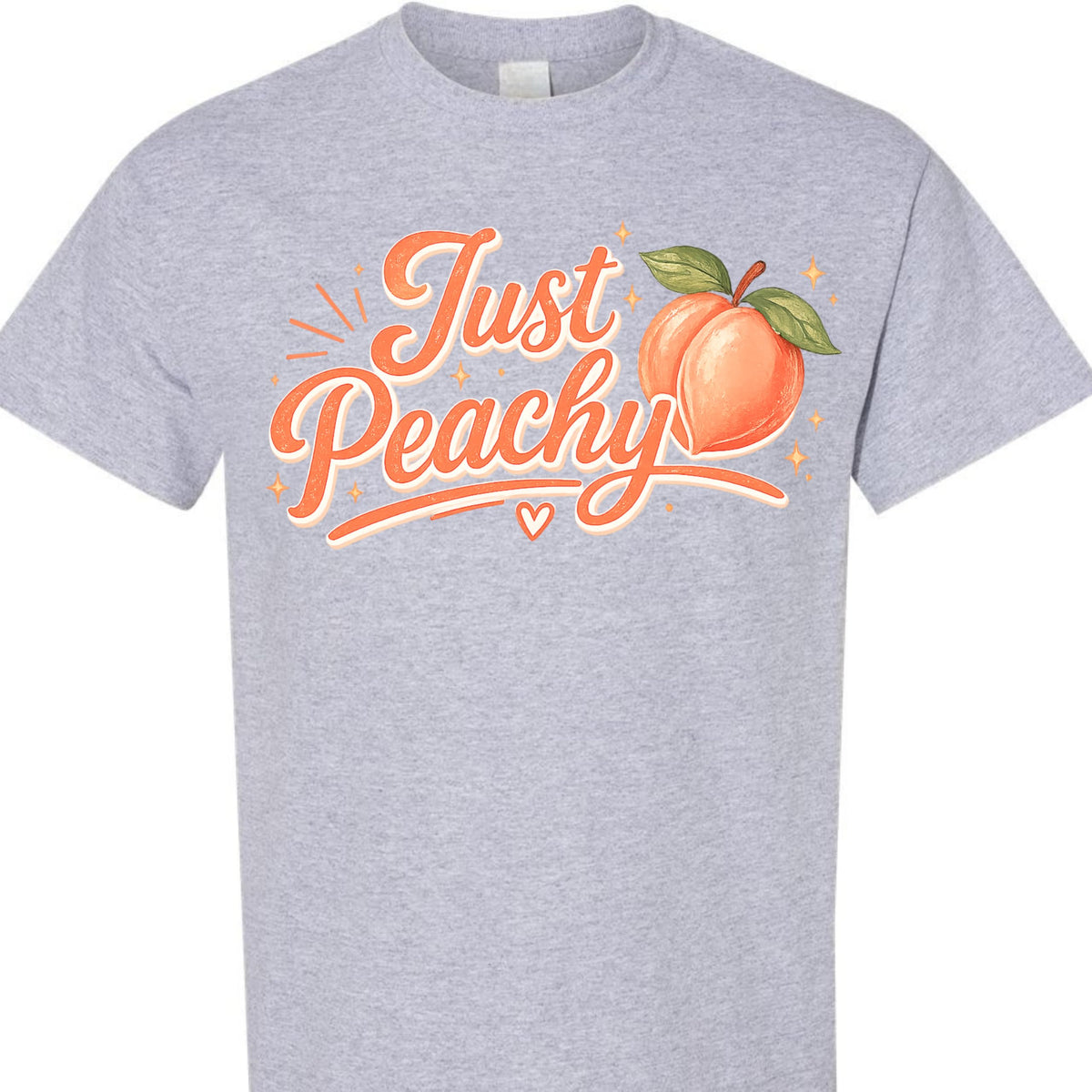 Just Peachy Shirt for Women, Cute Peach Graphic Tee, Aesthetic Summer Fruit T-Shirt, Funny Positive Vibe, Trendy Top