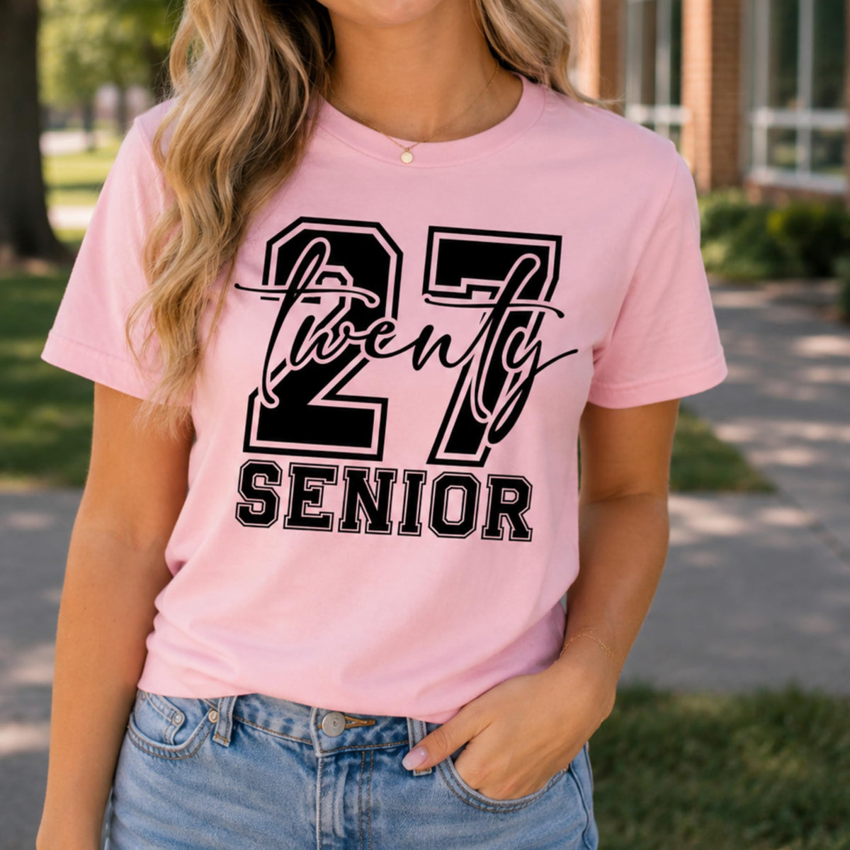 World and Space Senior 2027 T-Shirt for Teen Girls, Class of 2027 Graduation Tee, Trendy Senior Year Outfit