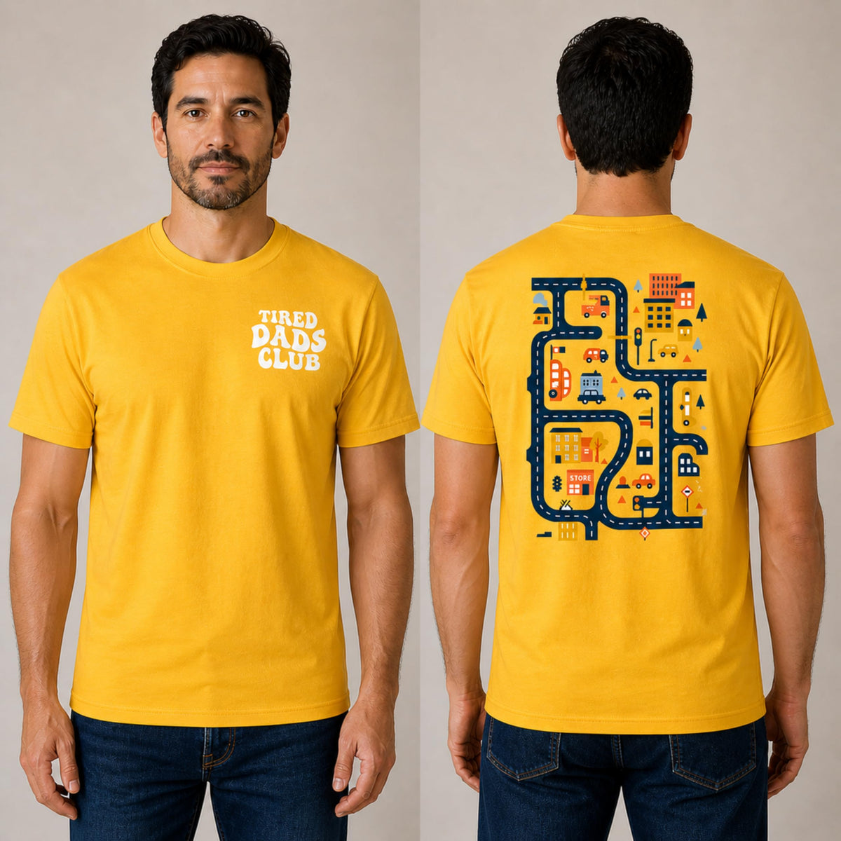 Tired Dads Club Shirt, Play Cars On Dad's Back Mat Road Car Race Track Shirt, Gift for Father