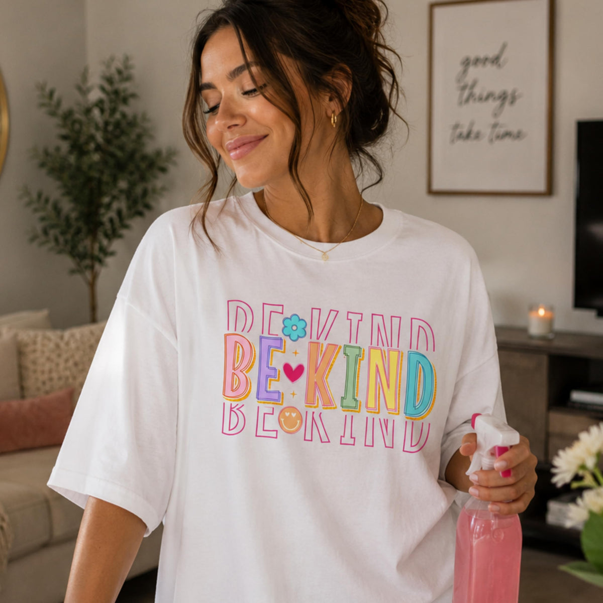 Be Kind Shirt for Women Men, Retro Kindness Graphic Tee, Inspirational Positive Quote, Positiveness